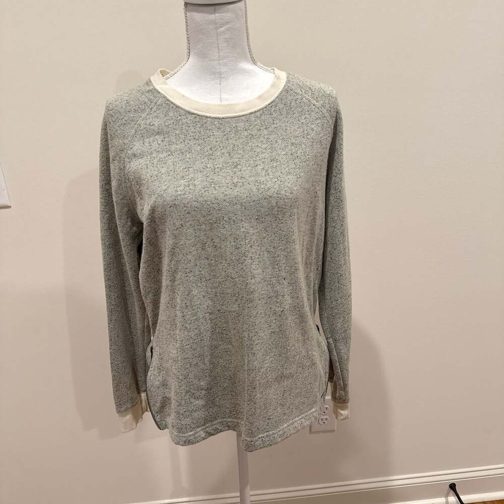 Converse Women's Heather Gray Fleece Crew Neck Sweatshirt with Side Zippers